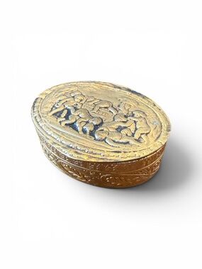Vintage Italian Cherub Trinket Box / Pill Box – Made in Italy